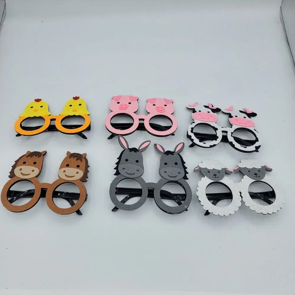 6 PCS Kids Party Eyeglasses Funny Eye Glasses Animal Party Glasses
